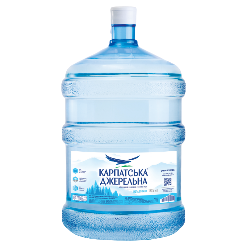 Вода питна бутильована КАРПАТСЬКА ДЖЕРЕЛЬНА, негазована 18,9 л.